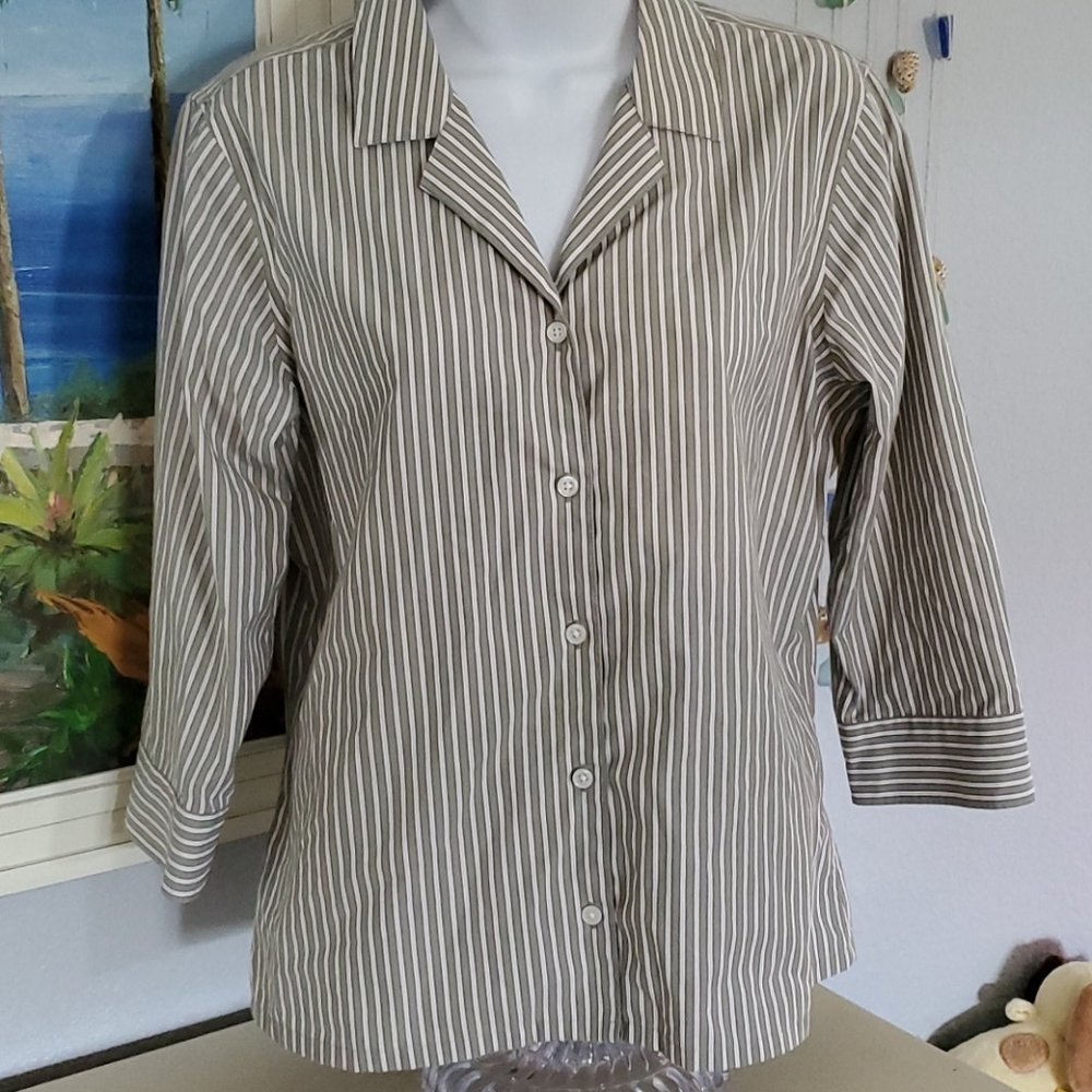 Eddie Bauer striped blouse M